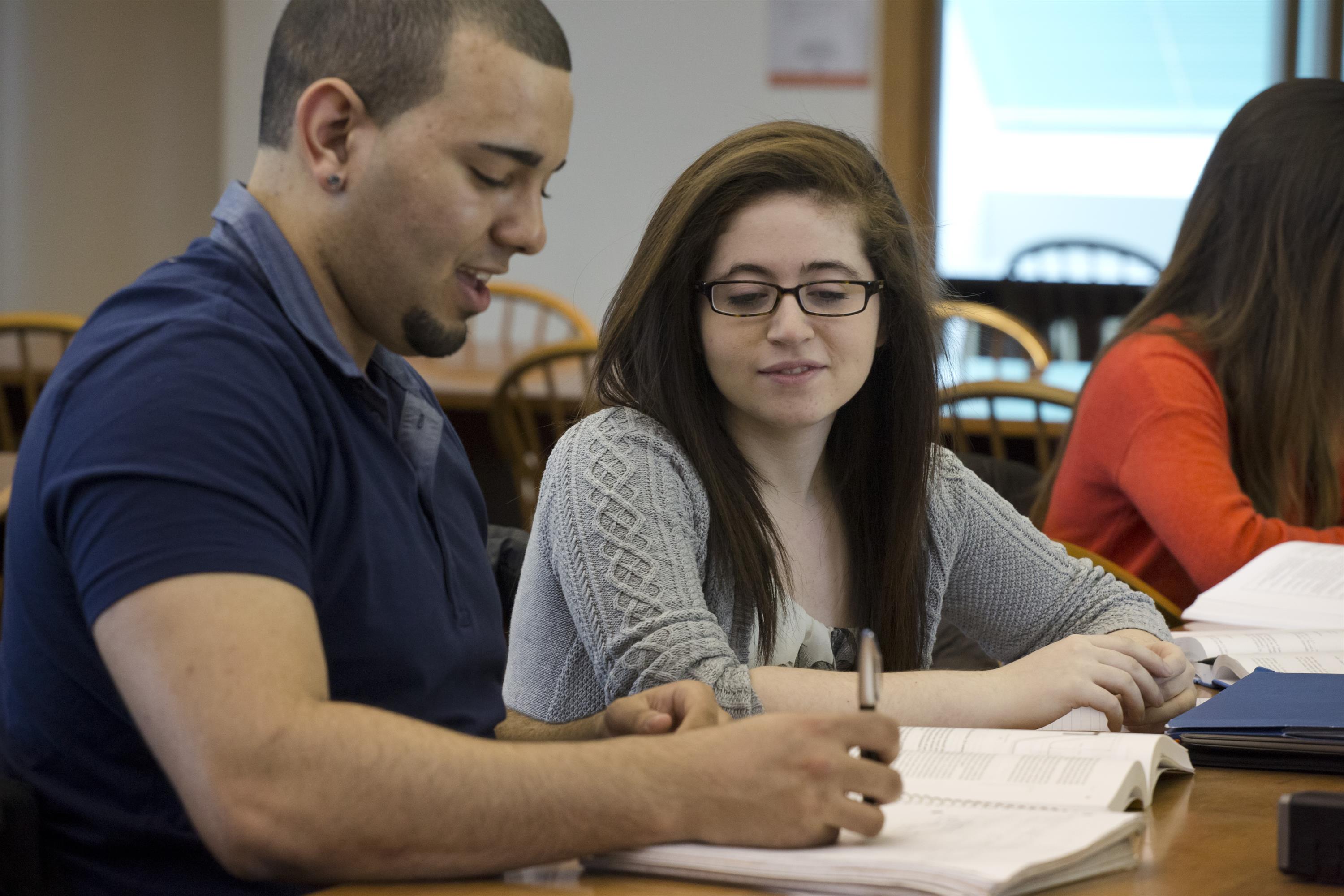 Photo of student and peer